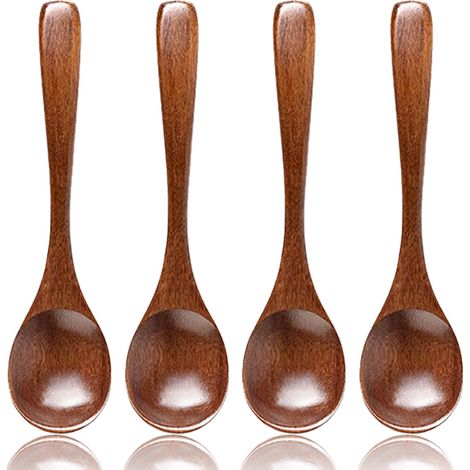 Cuillère En Bois - Cuillère À Soupe 15 Cm - Pour Soupe Café Miel Riz Frit Curry - Lot De 1 (1/5)