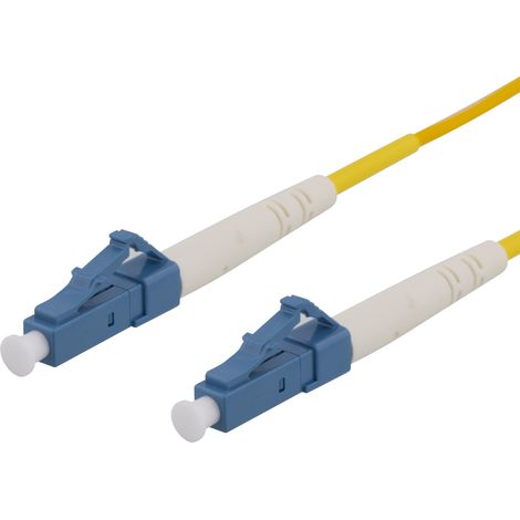Jarretière fibre optique OS2, LC-LC, simplex, monomode, UPC, 1 m, pour liaison et raccordement de réseau fibre optique (1/3)