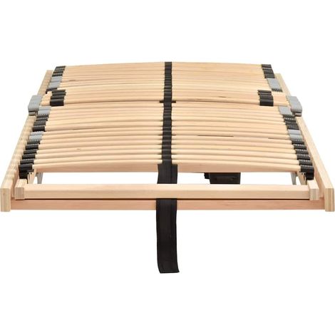 Lit simple,Lit adulte,Sommier à lattes Marron 80 x 190 cm Bois de hêtre massif CFW7443543 (1/5)