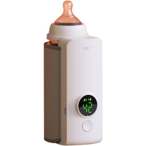 2025 Chauffe Biberon Portable, Chauffe-biberon Électrique Lait Maternel, Chauffe Biberon USB Sans Fil, Chauffe Biberon Voyage Portatif 6000mAh, 48 Heures d'isolation, Bottle Warmer for Travel