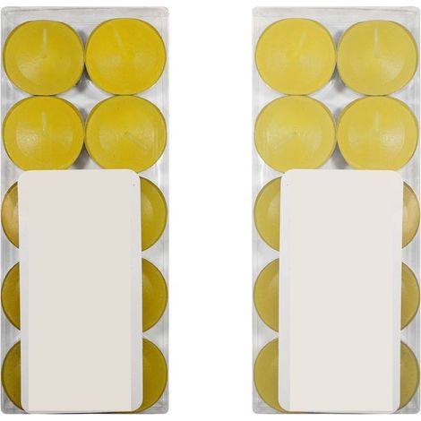 TRADE SHOP - Set 30 Candele Candela Profumata Fragranza Limone Lemon Gialla Profumo Essenza -