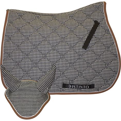 Set sottosella con cuffia bianco e nero pied-de-poule Distinto modello Narciso in tessuto tecnico traspirante  più  cappellino omaggio