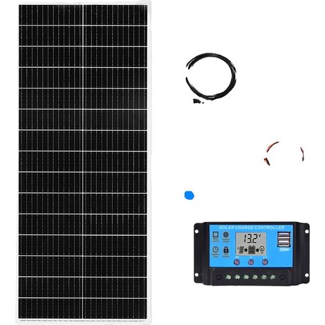Panneau Solaire, Sortie 100W, Technologie Monocristalline, kit 12V 100W (1/2)