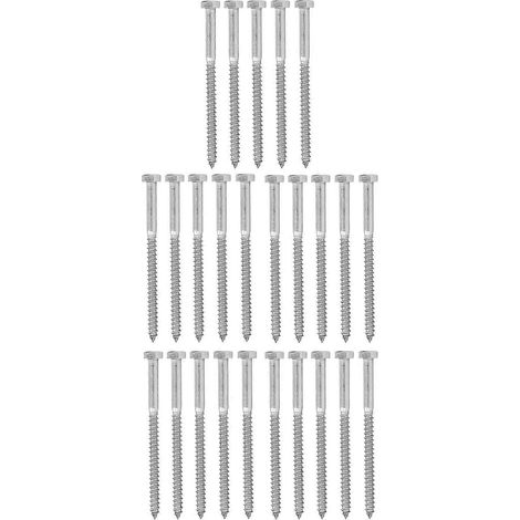 Sechskant-Holzschrauben aus Edelstahl 304, selbstschneidend, M8 x 120 mm