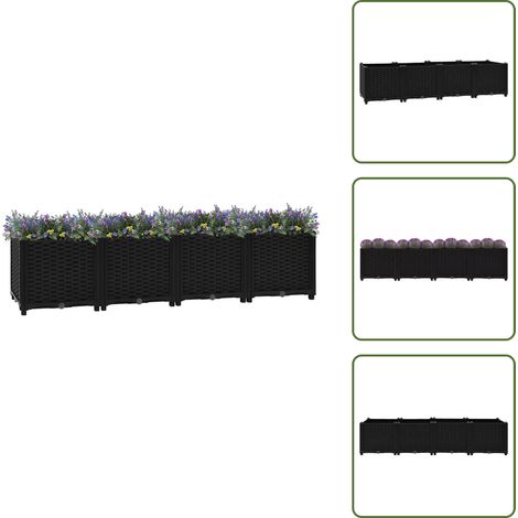 Hochbeet 160x40x38 cm Polypropylen - Hochbeet - Pflanzenbehälter - Gartenmöbel - Outdoor Dekoration - Kunststoffbehältnis (1/5)