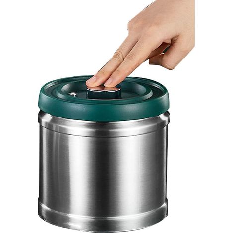 Boîte à café hermétique - Récipient en acier inoxydable de 1,6 L pour grains de café (1/5)