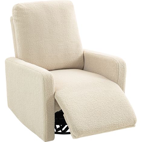 Fauteuil inclinable pivotant 360° basculant avec repose-pieds beige 76 x 94 x 100 cm (1/5)