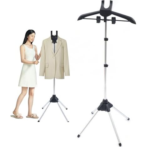 Support de défroisseur vapeur réglable avec pinces, cintre pliable pour défroisser et entretenir vos vêtements, support de repassage vapeur portable