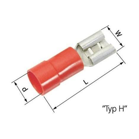 Cosse clip 4.8 mm x 0.8 mm LAPP L-RA 48 H 63101040 180 ° partiellement isolé rouge 100 pc(s)