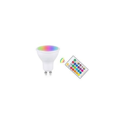 Spot LED GU10 RGB à changement de couleur, ampoules LED RGBW à intensité variable avec télécommande infrarouge, spots LED blanc chaud (2700K-6500K) – (lot de 4)