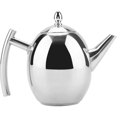 Théière en acier inoxydable, récipient de bouilloire à thé, café et eau avec filtre à mailles amovible (1500ml) (1/5)