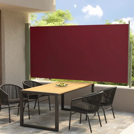 Brise-vue ou Auvent latéral Rouge 160 cm de haut et 3 mètres de long. Idéal terrasse, patio et balcon. Discrétion et Intimité (1/5)