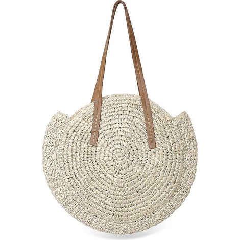 Stroh Handtasche Sommer Strandtasche Runde Vintage Handarbeit Umhängetasche Kreis Böhmische Handgewebte Schultertaschen für Frauen Reisen Urlaub Freizeit