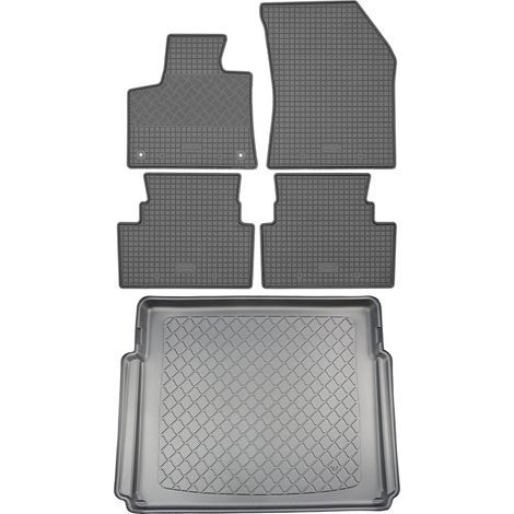 Ensemble de tapis de sol en caoutchouc pour Citroën C5 Aircross SUV (5 portes) à partir de janvier 2020 + tapis de coffre