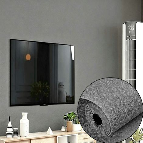 Papier peint texturé 3D auto-adhésif, 50 cm x 1000 cm, imperméable et résistant à l'humidité, convient aux chambres et aux salons, gris foncé. (1/5)