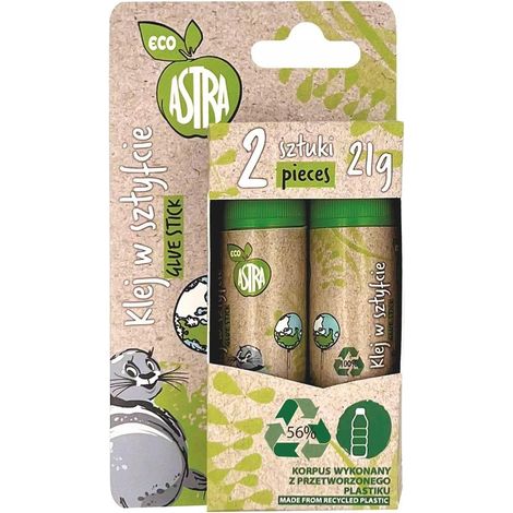 Colla stick ecologica 21g 2 pezzi astra