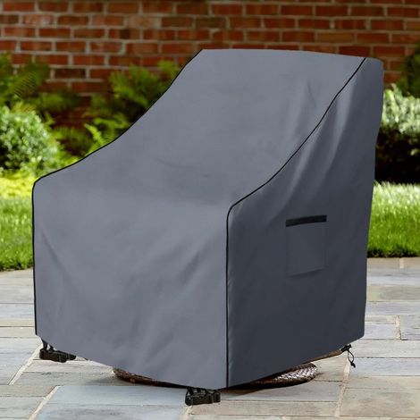 1 housse de chaise longue pivotante d'extérieur, housse imperméable pour chaise de patio pivotante, housse coupe-vent, grise 37,5 po x 39,2 po x 38,5 po (1/3)