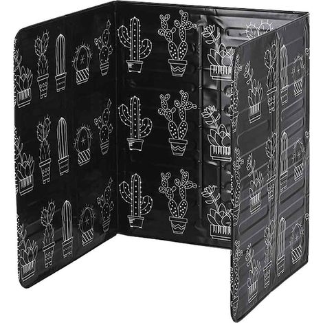 Protège-éclaboussures de cuisson en aluminium, coloris noir et blanc, 84 x 32,5 cm, écran anti-huile pour cuisine (1/5)