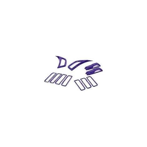 Para JL JT 2018-2024: Rejillas de ventilación del capó, bisagra del capó del motor y embellecedor de la salida de ventilación lateral (morado) - Crezuo