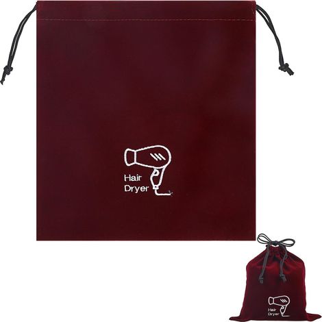 Pochette Seche Cheveux Cordon de Serrage en Tissu Doux, Paquet de Rangement Polyvalent pour Sèche-Cheveux, pour Usage à Domicile Voyage (1/5)
