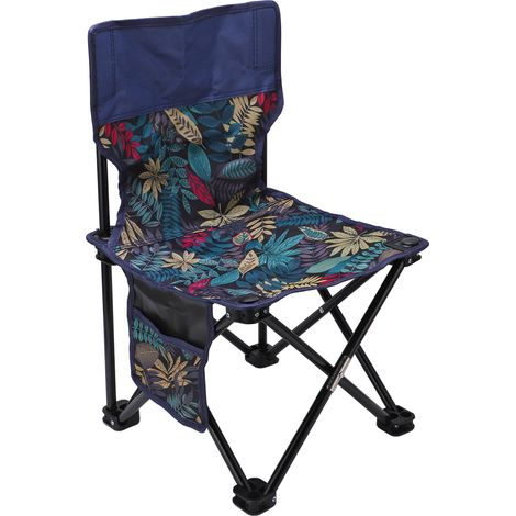 Chaise pliable portable imperméable antidérapante robuste capacité de charge élevée chaise de camping extérieur pour pêche plage Érable Bleu (1/5)
