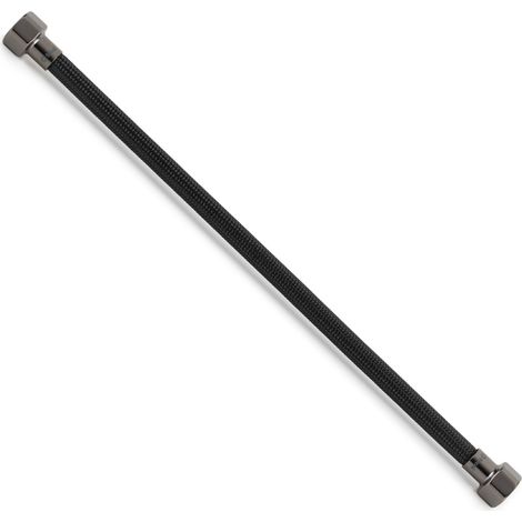 Flexible sanitaire NOIR POLYMÈRE Øintér.8mm - Femelle 3/8" - Femelle 3/8" Acier noir - 300mm - TAQ PREMIUM - Tucai