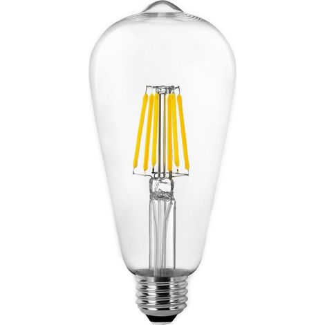 Lampadina a filamento LED E27 ST-64 a pera (8W 4000K 1055lm) IP20 Ø6,4x14,3cm trasparente