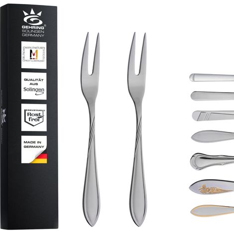 Lot de 2 fourchettes à charcuterie Fourchette de service Couverts en acier inoxydable 18/10 Fourchette de présentation Passe au lave-vaisselle Fabriqué en Allemagne (1/4)