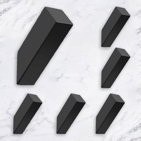 Schwarze Handtuchhaken, mattschwarze Bademantelhaken, moderne Handtuchhaken aus Edelstahl SUS 304, robuste, wasserfeste Wandhaken, 6er-Packung (1/5)