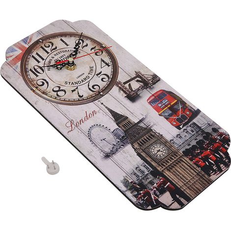 Horloge Murale Rétro Rectangulaire pour Salon et Bar - Décoration Maison Européenne (1/5)