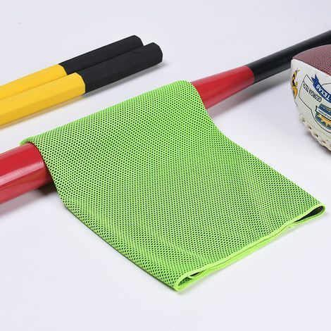 Vakuum-Serviette de yoga et fitness rafraîchissante, effet immédiat au contact, design réfrigérant pour l’été, 3 pièces vertes bicolores (30 x 100 cm)-lsw