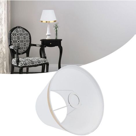 BelleRise - Abat-jour tissu européen – PX129 blanc 25 cm – diffuseur doux sans éblouissement – chambre bureau hôtel (1/5)
