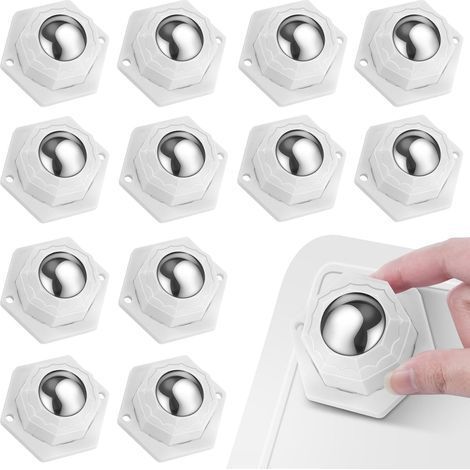12 Pièces Petite Roulettes pour Meubles, Roulettes Pivotantes Auto-adhésives Charge 200kg, Mini Transfert Roues de Meubles à 360 Degrés de Rangement,Petits Meubles,Poubelles et 36 Vis
