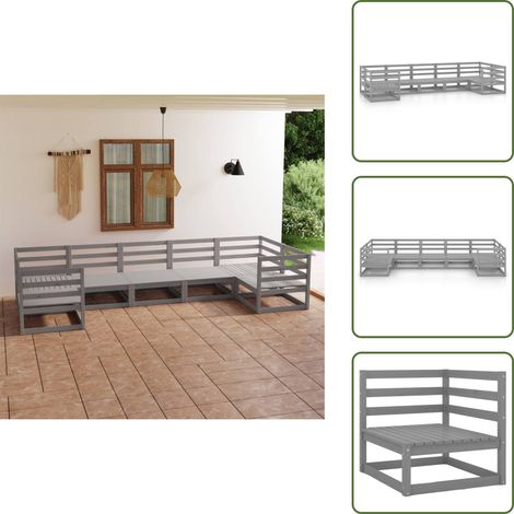 7-tlg. Garten-Lounge-Set Massivholz Kiefer - Garten Lounge Set - Kiefernholzmöbel - Outdoor Möbel - Gartenmöbel - Loungesessel (1/5)