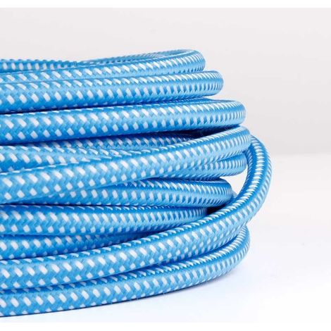Câble électrique rond enrobé d'un tissu effet soie de couleur (1/5)