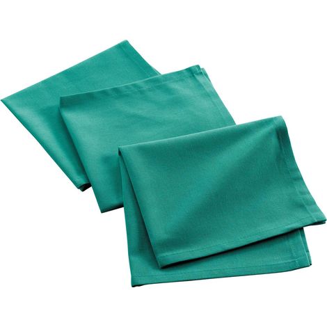 douceur d'intérieur, 3 tovaglioli (40 X 40 Cm) Mistral smeraldo, cotone riciclato (1/2)
