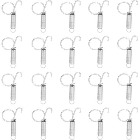 20 Crochets à Ressort Métalliques pour Porte de Cage, Accessoires de Ferme et Équipement pour Animaux de Compagnie (7.3x2.2cm) (1/5)