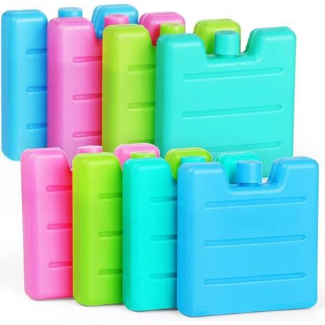 Ecleanfy - 8pc Mini Pains de Glace Blocs Réfrigérants de 7.5x7x1.5 cm/65g Sac de Congélation Réutilisables pour Glacière Sac Isotherme Petite