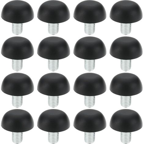 24x Patins de Nivellement Réglables M8 8 Mm X 1,25 à Visser pour Pieds de Meubles Protecteurs de Sol Noirs (1/5)