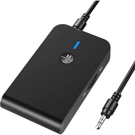 Adaptateur Bluetooth Transmetteur Récepteur Bluetooth 2-en-1 Avec Micro Support Mains Libres pour Casque TV PC Haut-Parleur Audio (1/3)
