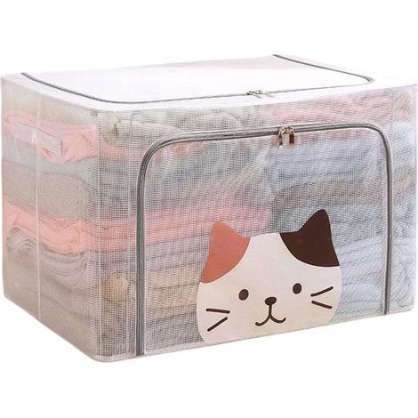 Große, transparente Aufbewahrungsbox, wasserdicht und feuchtigkeitsbeständig, faltbar, für Kleidung und Kleiderschrank (1/5)