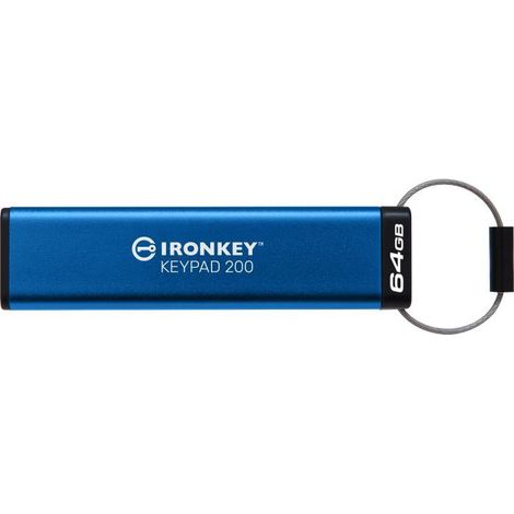 Kingston Technology IronKey Keypad 200 USB-Stick USB Typ-A 3.2 Gen 1 (3.1 Gen 1) Blau (1/5)