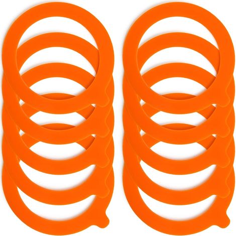 Einmachgläser mit Gummidichtung (10er-Packung) - 70 x 95 mm (orange)