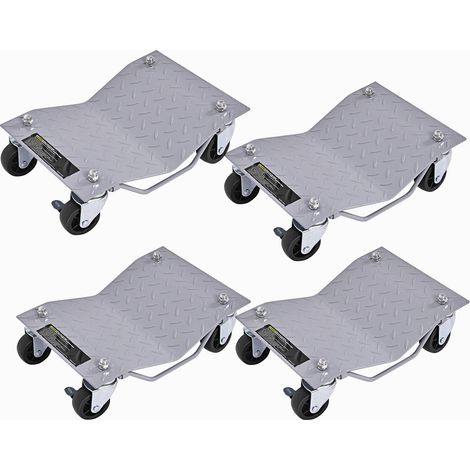 COSTWAY 4PC Wheel Vehicle Dolly 1500lbs per Each Car Tire Skates Tire Heavy Duty Steel (1/5)