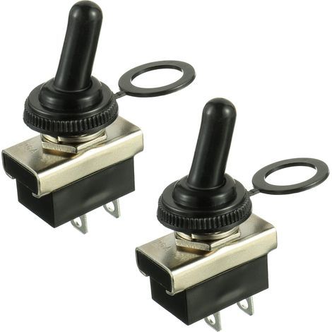 KN3(D)-101 Interruptor basculante impermeable de 2 posiciones y 2 pines, 12 V 25 A, con cubierta de goma (2 unidades) (1/5)