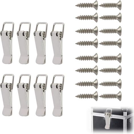 8pcs Acier inoxydable Fermoir de tension avec vis 76mm Latte de levier forte pince à pince à ressort Toggle Latte pour les armoires d'outils Boîtes à outils et plus (1/5)