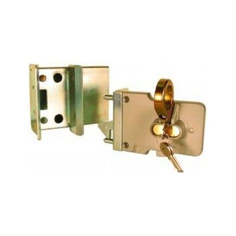 Serrure manuelle pour portail coulissant en applique - avec gâche 380