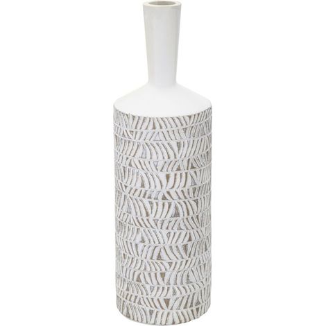 Vaso Nairobi Bottle bianco in resina diametro 15 cm altezza 49,5 cm