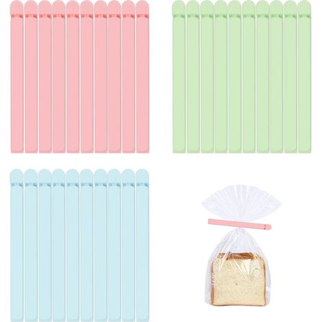 30 Pièces 15 cm Pince Sachet Alimentaire Grand Ferme Sachet Alimentaire Frite, Clip Fermeture Cuisine Réutilisable Plastiqu pour Sceller Fruits, Snacks et Pains (1/5)