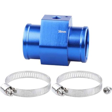 Universeller Metalladapter für Kfz-Wassertemperatursensor, Schlauchanschluss, blau, 38 mm